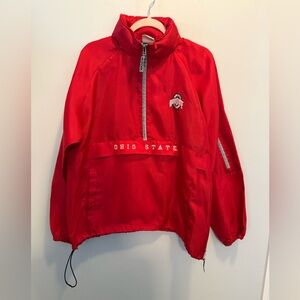Vintage Red Oak Ohio State Buckeyes Half-Zip Windbreaker 3XL